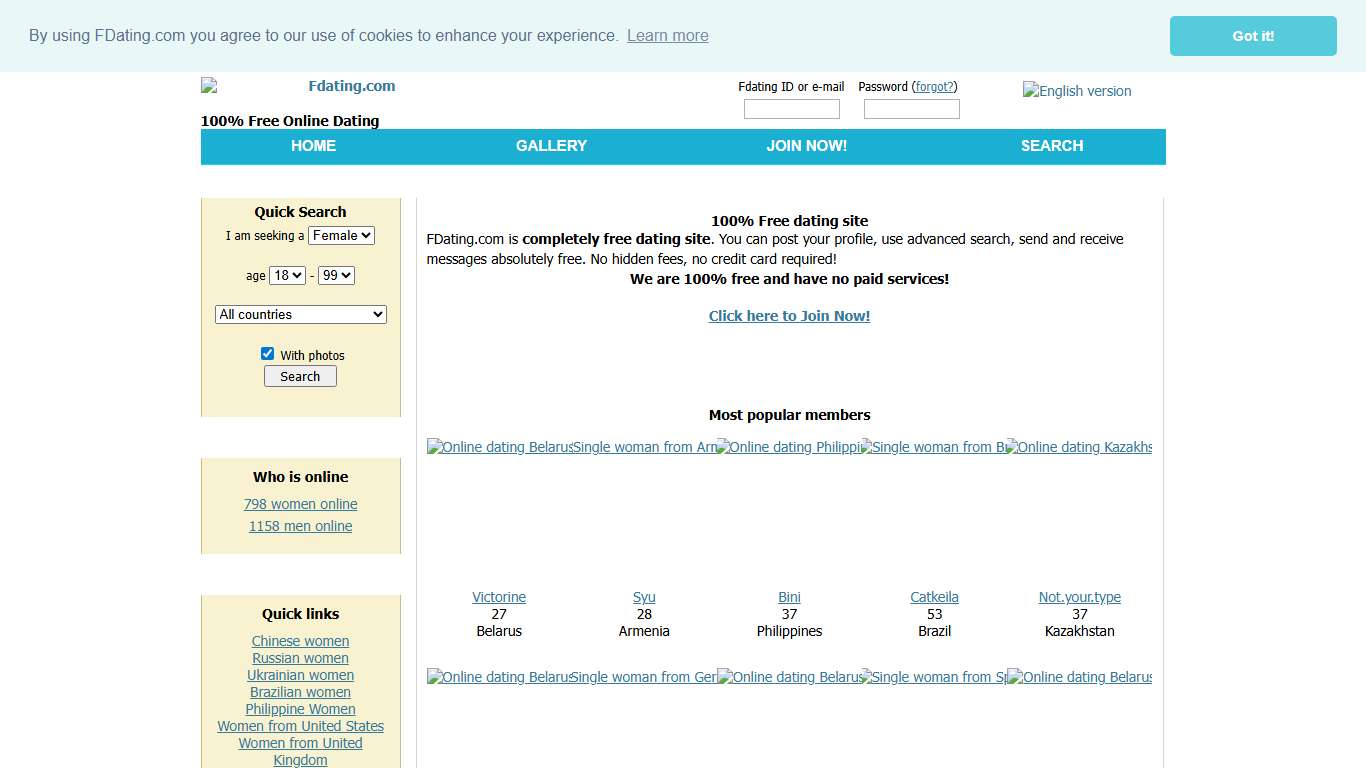 100% free dating site Fdating.com.